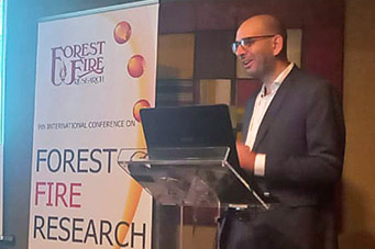 Prof. George Mitri speaks at the 9th International Conference on Forest Fire Research and & 17th International Wildland Fire Safety Summit