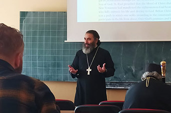 Archimandrite Jack Khalil gives a series of lectures at the Charles University in Prague.